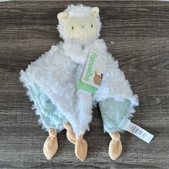 Ingenuity Sheppy Lamb 12" Plush Security Blanket White Green Lovey New NWT - Picture 1 of 8